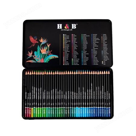H&B彩色铅笔套装72色120色铁盒油性彩铅美术绘画用品画画手绘批发